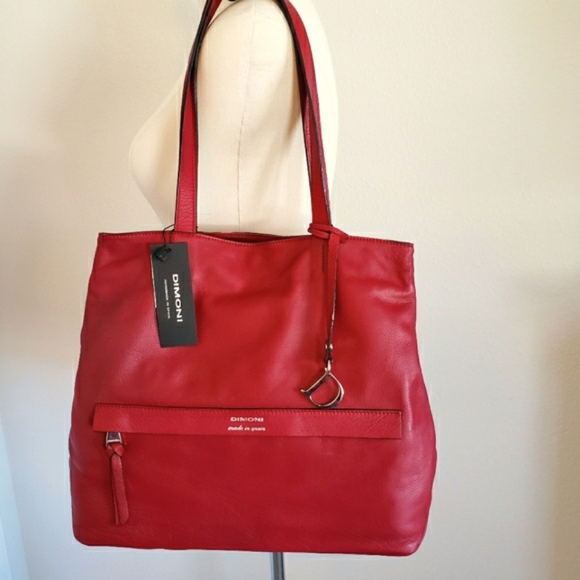 DIMONI Handbags - DIMONI Red Genuine Leather Medium Shoulder Bag--NWT